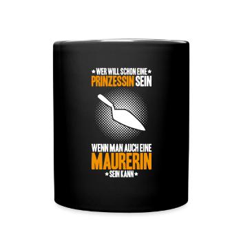 Maurer Maurermeister Mauerwerk Bricklayer Mason - Tasse einfarbig - Schwarz - Vorne
