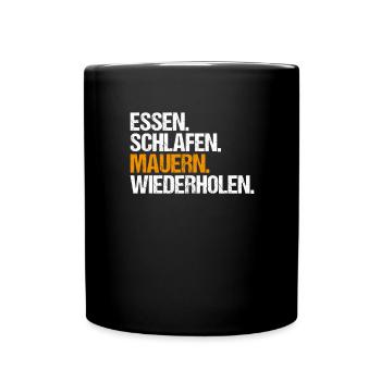 Maurer Maurermeister Mauerwerk Bricklayer Mason - Tasse einfarbig - Schwarz - Vorne