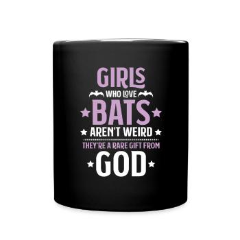 Fledermaus Fledermäuse Bat Bats Fledertier - Tasse einfarbig - Schwarz - Vorne