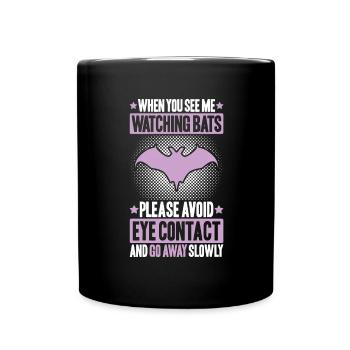 Fledermaus Fledermäuse Bat Bats Fledertier - Tasse einfarbig - Schwarz - Vorne