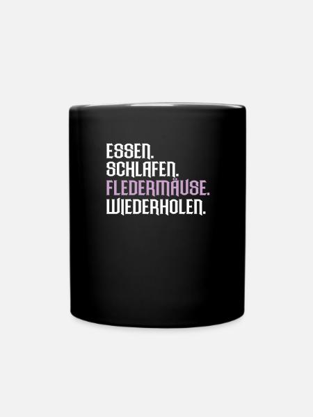 Fledermaus Fledermäuse Bat Bats Fledertier - Tasse einfarbig - Schwarz