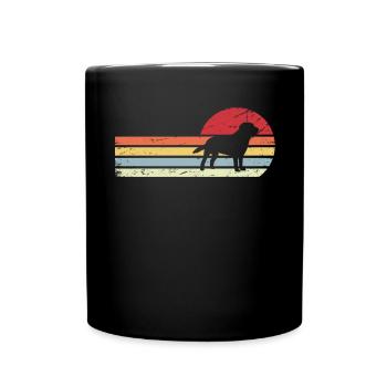 Sun and retro lines - Dog - - Full Colour Mug - black - Front