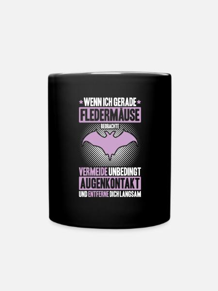 Fledermaus Fledermäuse Bat Bats Fledertier - Tasse einfarbig - Schwarz