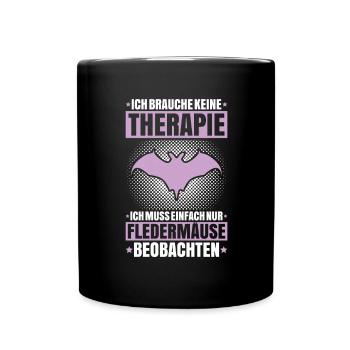 Fledermaus Fledermäuse Bat Bats Fledertier - Tasse einfarbig - Schwarz - Vorne