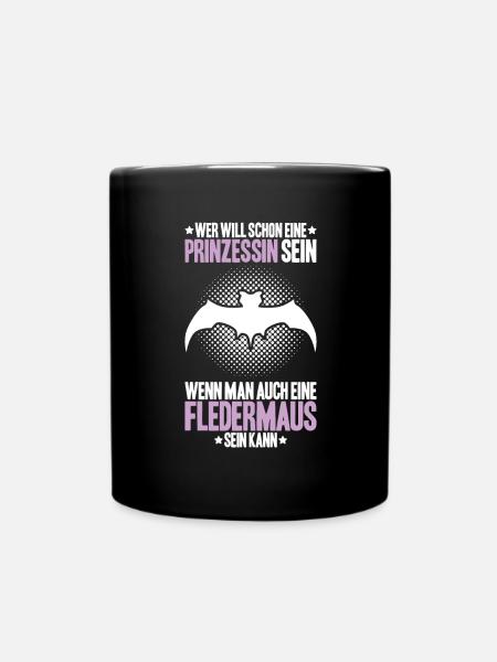 Fledermaus Fledermäuse Bat Bats Fledertier - Tasse einfarbig - Schwarz