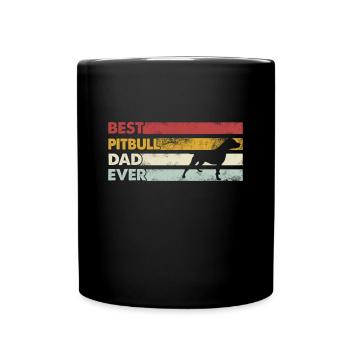 Bester Vater Aller Zeiten - Pitbull - Tasse einfarbig - Schwarz - Vorne