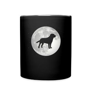 Vollmond - Hund - - Tasse einfarbig - Schwarz - Vorne