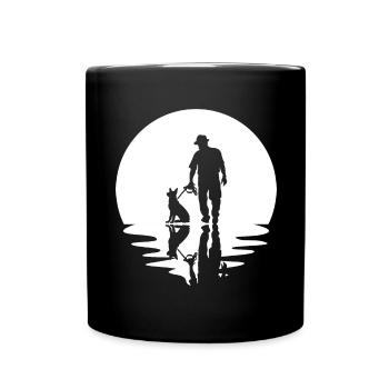 Circle and reflection - Man with dog - - Full Colour Mug - black - Front