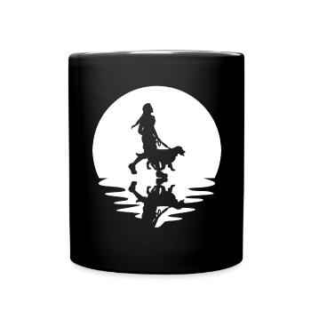 Circle and reflection - Woman with dog - - Full Colour Mug - black - Front
