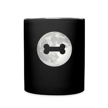 Vollmond - Hundeknochen - - Tasse einfarbig - Schwarz - Vorne