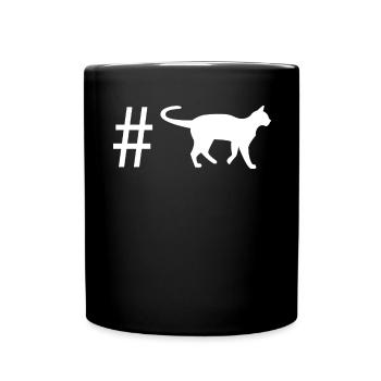 Hashtag - Chat - - Mug uni - noir - Devant