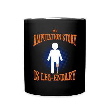 Artificial limb design for leg prosthesis - Full Colour Mug - black - Front