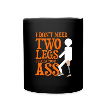 Beinprothesendesign und Beinprothesen - Tasse einfarbig - Schwarz - Vorne