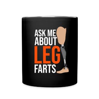 Artificial leg design for leg prostheses - Full Colour Mug - black - Front