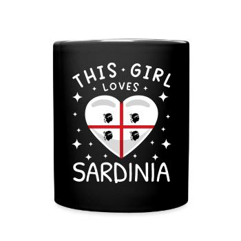 Sardinien Flagge Sardische Fahne Sardegna Fahne - Tasse einfarbig - Schwarz - Vorne