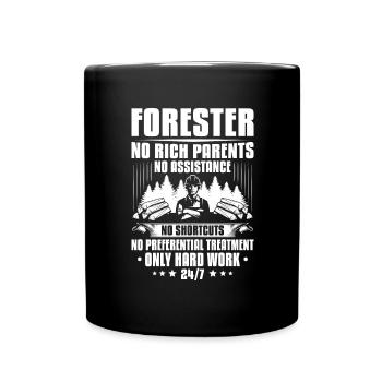 Förster Forstwirtschaft Forester Waldarbeiter Wald - Tasse einfarbig - Schwarz - Vorne
