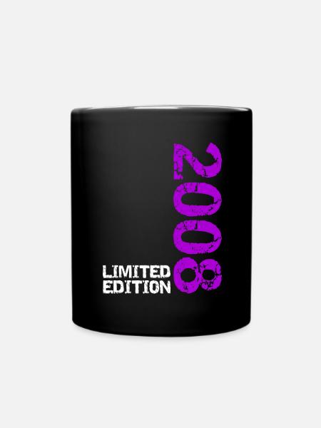 2008 Limited Edition Geburtstag Geschenk Frau Mann - Tasse einfarbig - Schwarz
