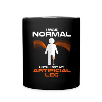 Artificial limb design for leg prosthesis - Full Colour Mug - black - Front