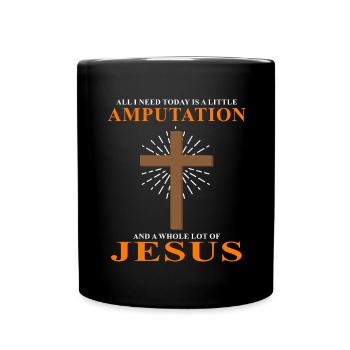 Artificial limb design for leg prosthesis - Full Colour Mug - black - Front