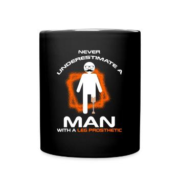 Artificial leg design for leg prostheses - Full Colour Mug - black - Front