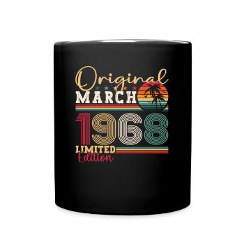 55th birthday Mann Original March Born 1968 - Full Colour Mug - black - Front