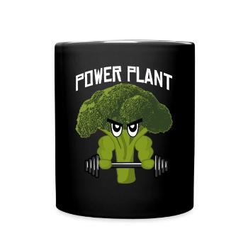 Veganes Bodybuilding Brokkoli - Tasse einfarbig - Schwarz - Vorne