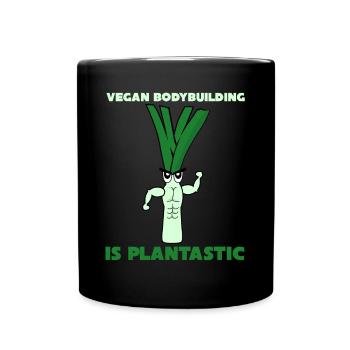 Vegan Bodybuilding Leek Vegan - Full Colour Mug - black - Front