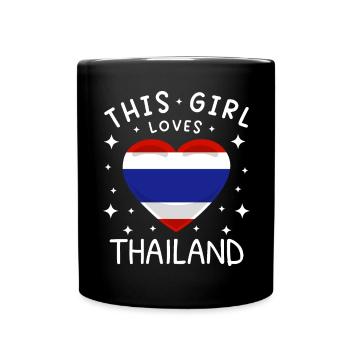 Thailand Fahne Thailändische Flagge Used Look - Tasse einfarbig - Schwarz - Vorne