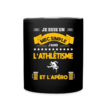 athlétisme apéro mec simple - Mug uni - noir - Devant