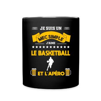 basketball apéro mec simple - Mug uni - noir - Devant