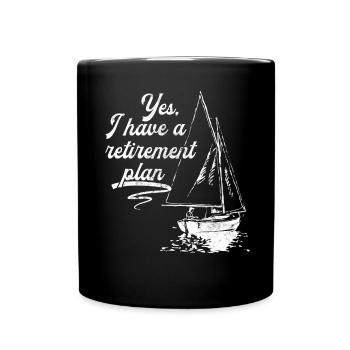 Pension Pension Retraite Sailor Sailboat - Mug uni - noir - Devant
