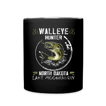 North Dakota Fishing - Walleye Hunter - Full Colour Mug - black - Front