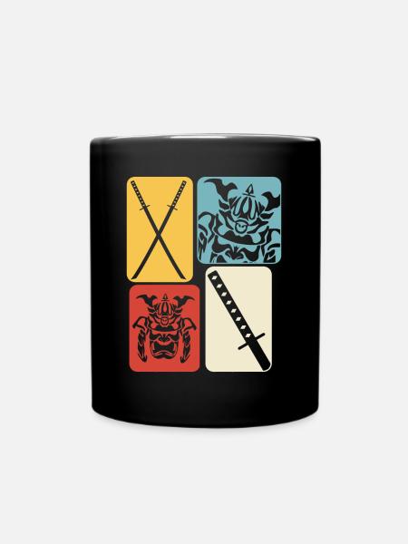 Katana Retro Ninja Sword Samurai Sword - Full Colour Mug - black
