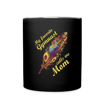 My favorite gymnast calls me Mama Gymnastics - Full Colour Mug - black - Front