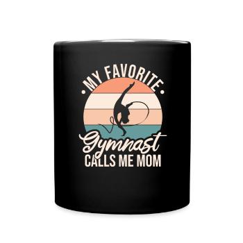 My favorite gymnast calls me Mama Gymnastics - Full Colour Mug - black - Front