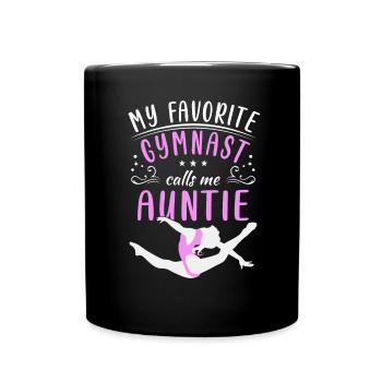 Meine Lieblingsturnerin Nennt Mich Tante Gymnastik - Tasse einfarbig - Schwarz - Vorne