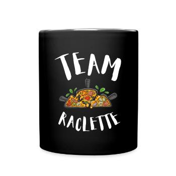 Swiss Cheese Fondue Raclette - Full Colour Mug - black - Front
