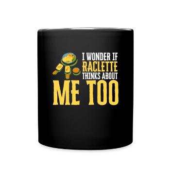 Swiss Cheese Fondue Raclette - Full Colour Mug - black - Front