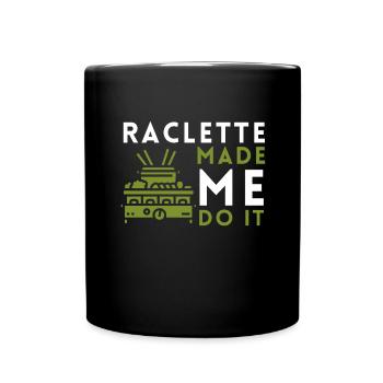 Swiss Cheese Fondue Raclette - Full Colour Mug - black - Front
