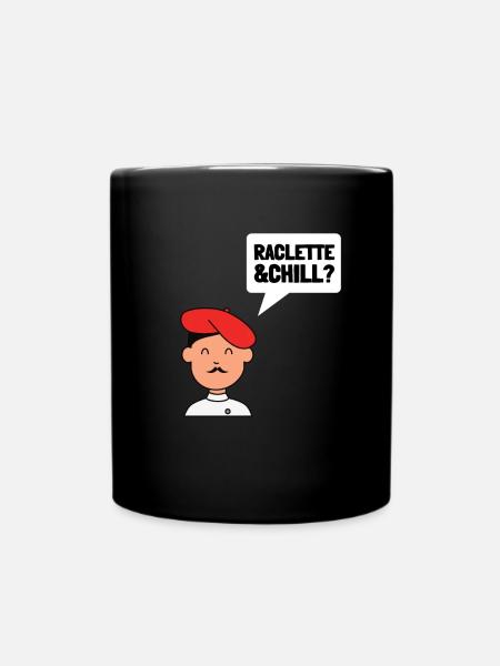 Raclette fondue au fromage suisse - Mug uni - noir