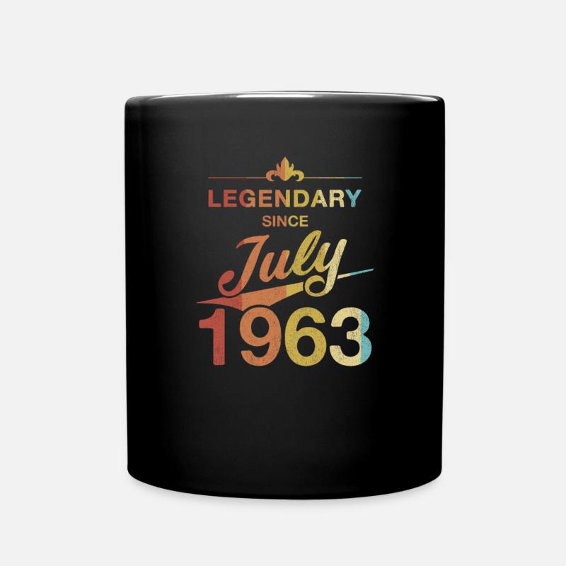 60e anniversaire Légendaire Juillet 1963 Année 63 - Mug uni - noir