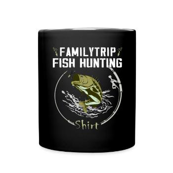 FamilyTrip -Fischjagd - Zanderjäger - Tasse einfarbig - Schwarz - Vorne