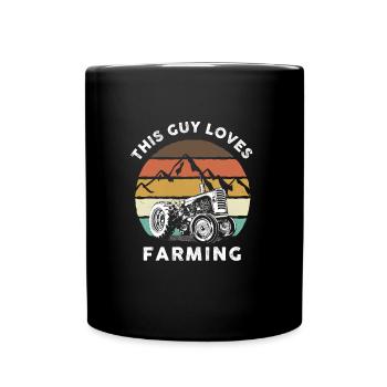 This Guy Loves Farming I Funny Farmer - Full Colour Mug - black - Front