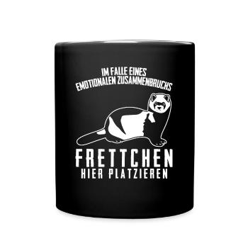 Frettchen Spruch - Tasse einfarbig - Schwarz - Vorne