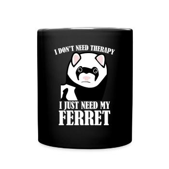 Ferrets Funny Ferret - Tasse einfarbig - Schwarz - Vorne