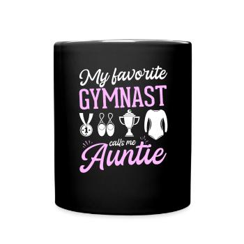 Ma gymnaste préférée m’appelle Tante Gymnastique - Mug uni - noir - Devant