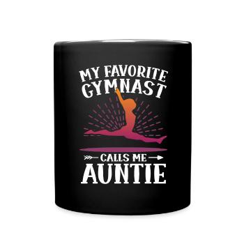 Ma gymnaste préférée m’appelle Tante Gymnastique - Mug uni - noir - Devant