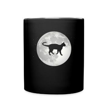 Pleine Lune - Chat - - Mug uni - noir - Devant
