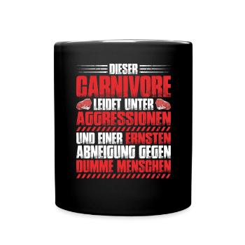 Carnivore Diät Carnivore Ernährung Carnivore Diet - Tasse einfarbig - Schwarz - Vorne