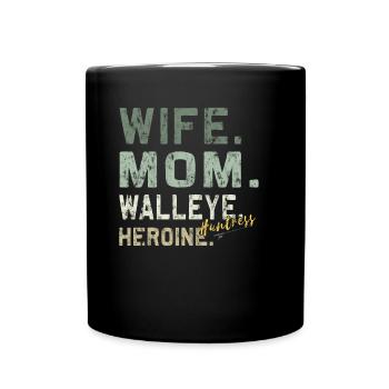Héroïne de sandre - Chasseresse du doré jaune - Mug uni - noir - Devant